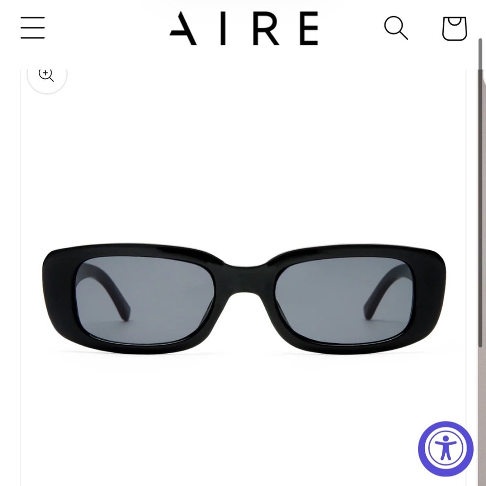 AIRE Black Rectangular Sunglasses